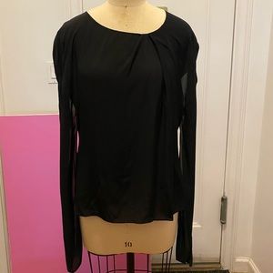 Marni black georgette draped top
